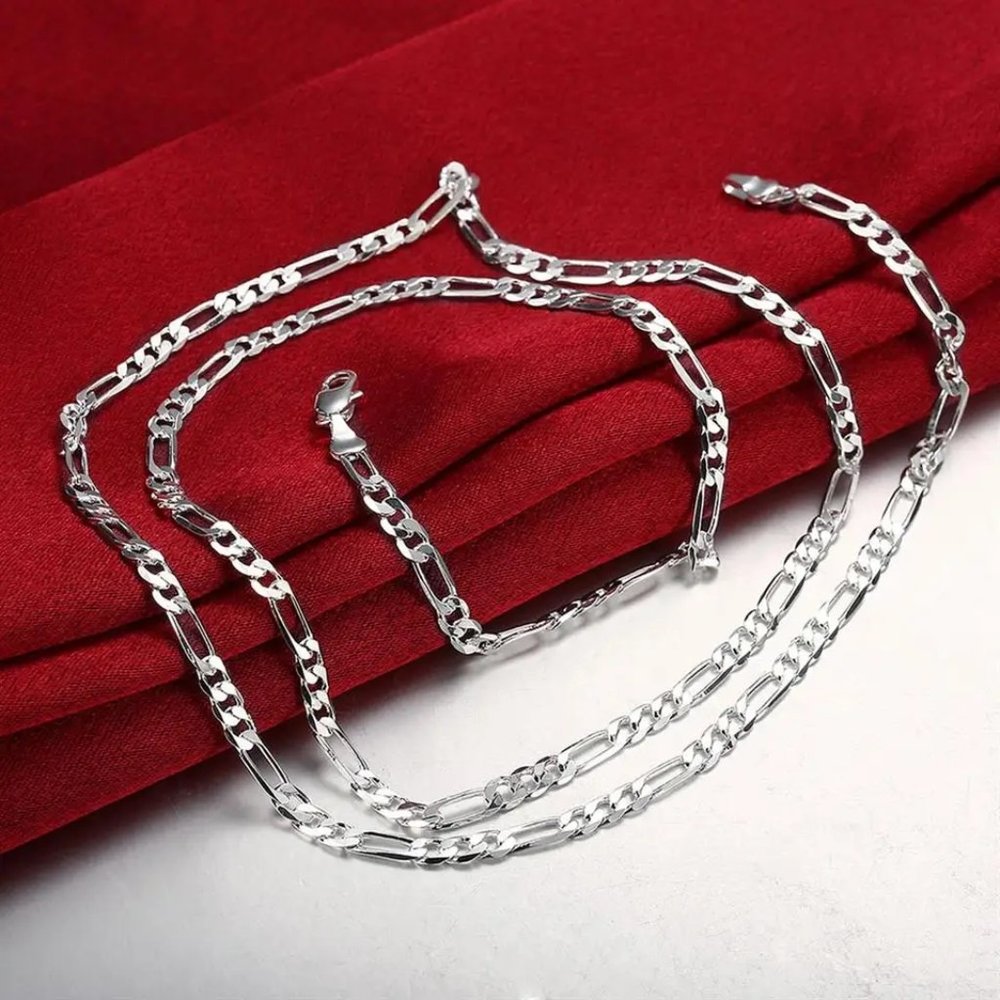 NEW 925 4 MM WIDE 23 INCHES SILVER NECKLACE